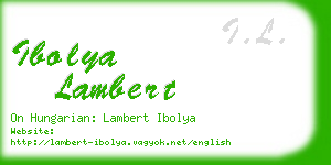 ibolya lambert business card